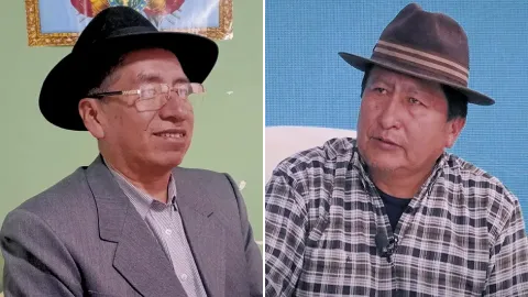Exmagistrado, Gualberto Cusi y el candidato de la agrupación Pachakuti, Rufo Calle.